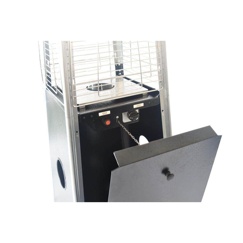 Unbranded 40,000 BTU Propane Black Steel Quartz Glass Tube Patio Heater with Wheels (3)