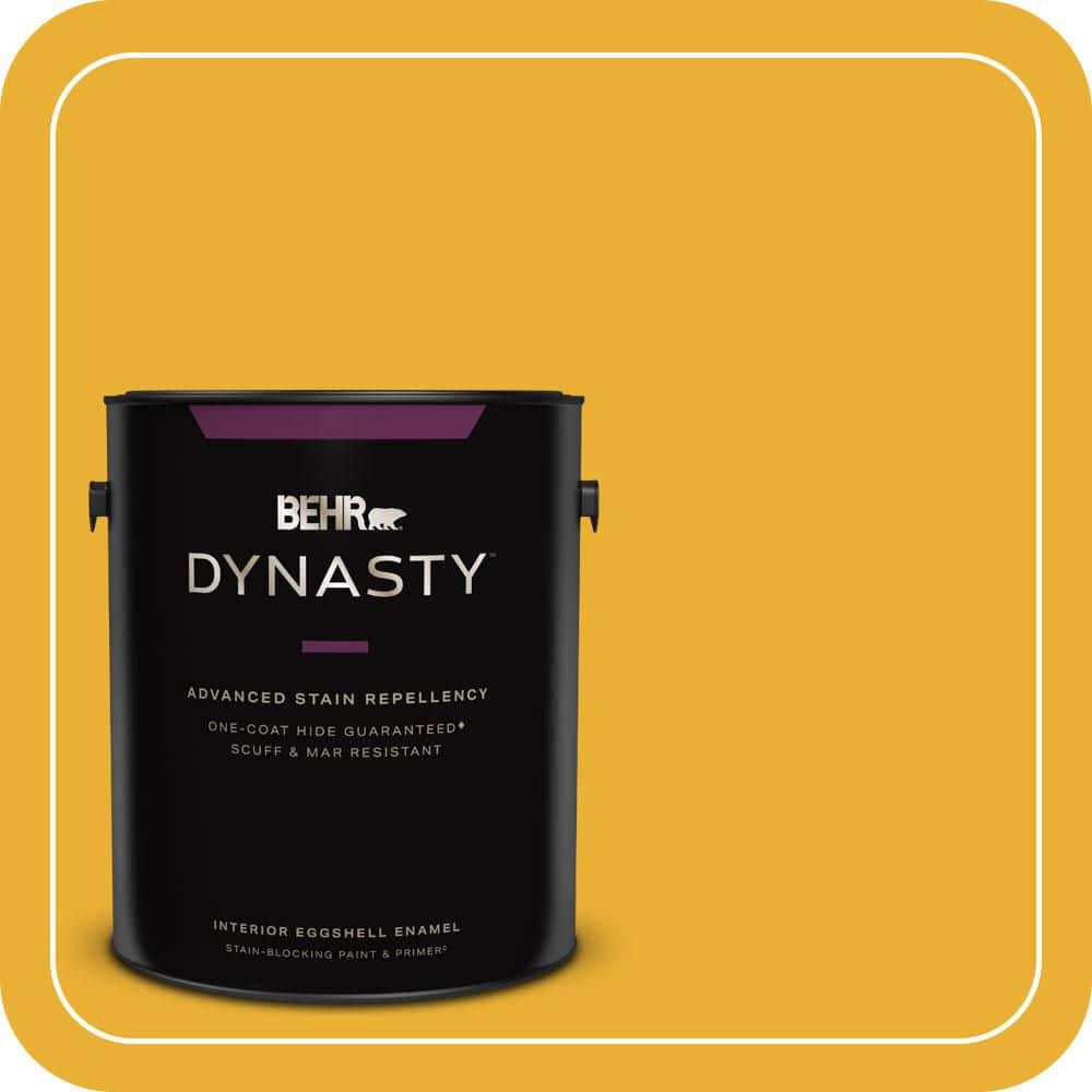 BEHR DYNASTY 1 gal. #P280-7 Midsummer Gold Eggshell Enamel Interior Stain-Blocking Paint & Primer