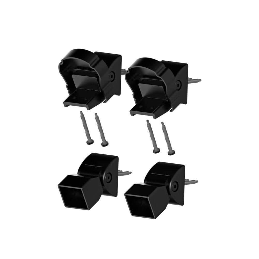 Barrette Outdoor Living VersaRail Cambridge Matte Black Aluminum Top Stair Bracket Kit