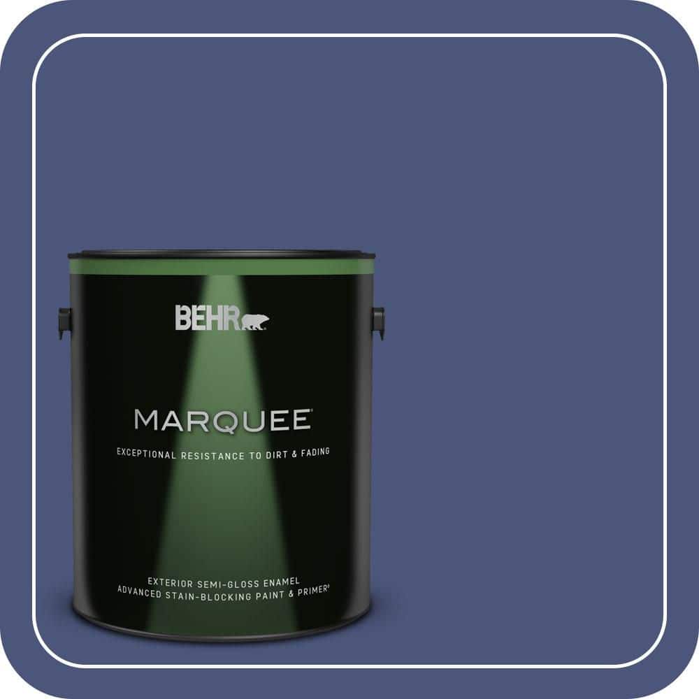 BEHR MARQUEE 1 gal. #620D-7 Deep Indigo Semi-Gloss Enamel Exterior Paint & Primer