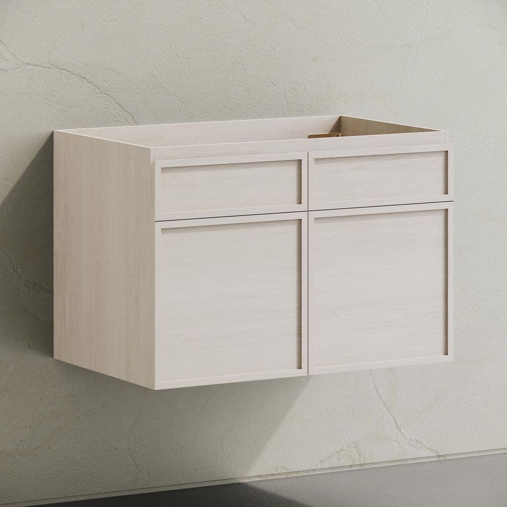 Swiss Madison St. Tropez 30 in. Wall-Mounted Bath Vanity Cabinet without Top in White Oak (1)