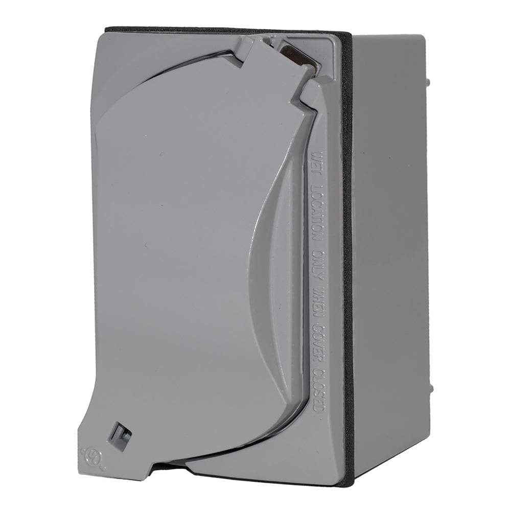 Commercial Electric 1-Gang Metal Weatherproof GFCI Receptacle Outlet Kit, Gray (3)