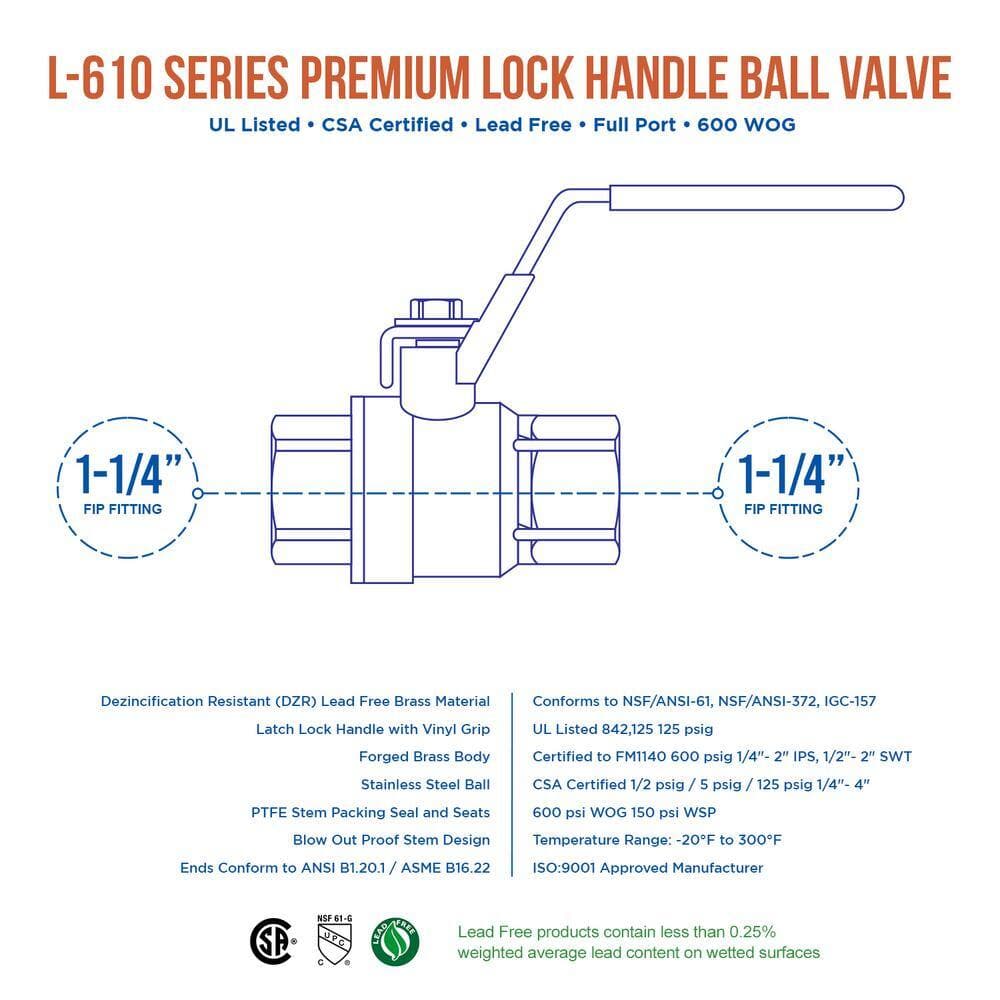 PLUMBFLEX . FIP FIP Premium Brass Full Port Ball Valve with Lock Handle (3)
