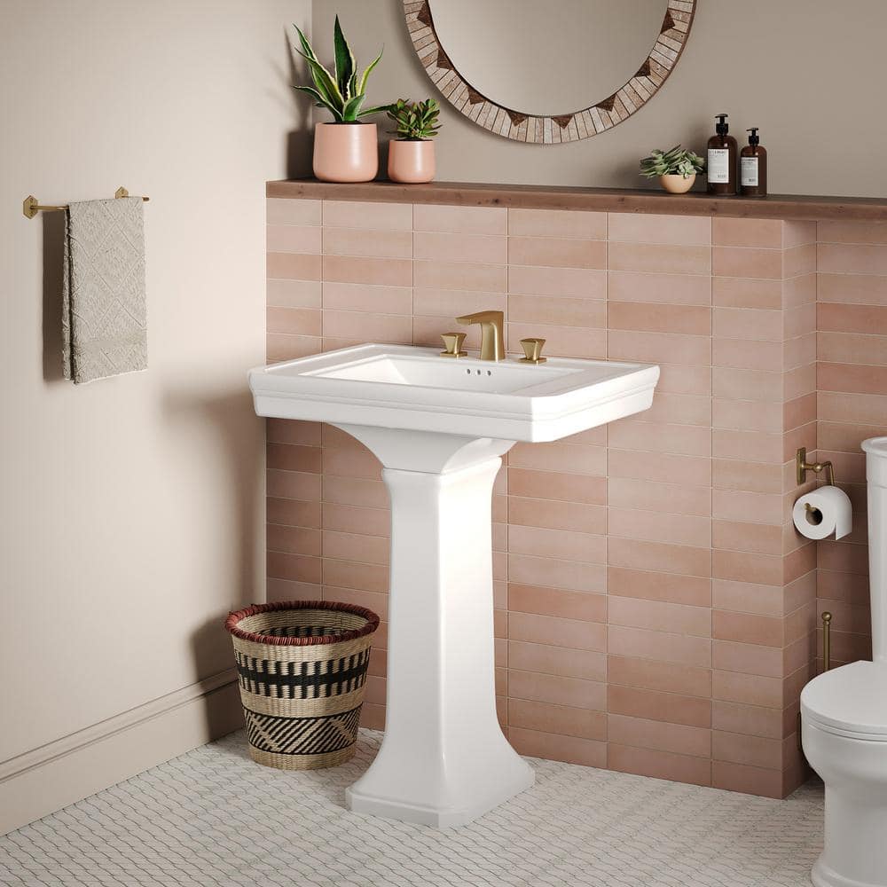 Swiss Madison Voltaire 30.3 in. 2-Piece Ceramic Rectangular Pedestal Bathroom Sink in Glossy White (1)