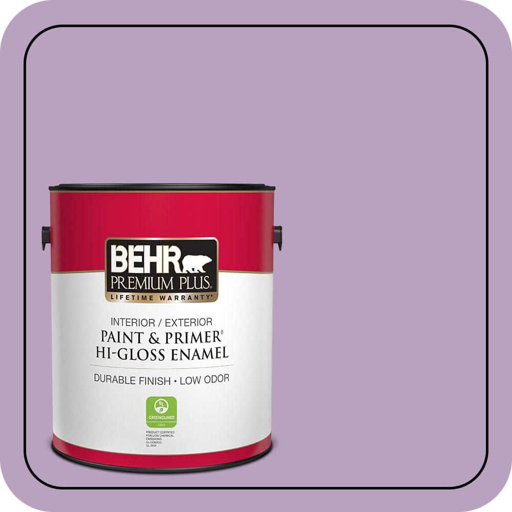 BEHR PREMIUM PLUS 1 gal. #660D-4 Lilac Rose Hi-Gloss Enamel Interior/Exterior Paint & Primer