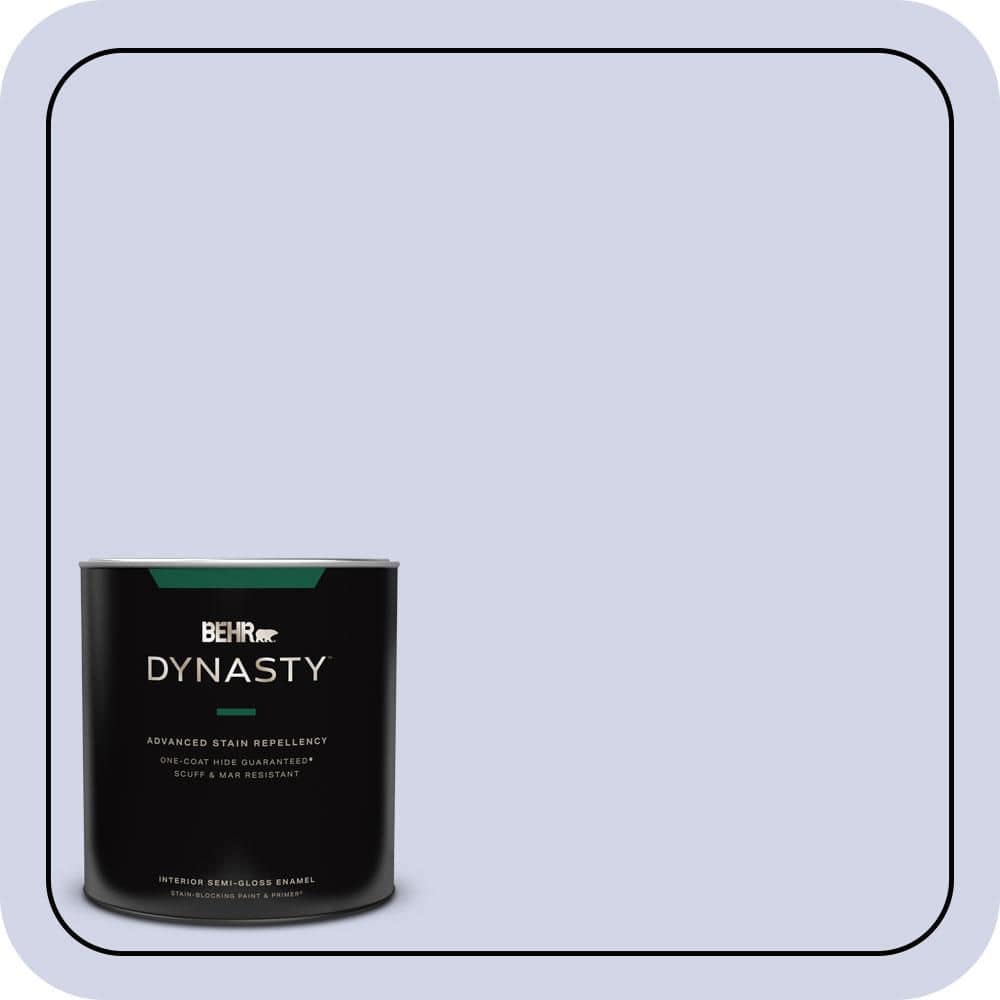 BEHR DYNASTY 1 qt. #T12-17 Violet Water Semi-Gloss Enamel Interior Stain-Blocking Paint & Primer