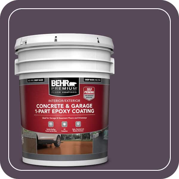 BEHR PREMIUM 5 gal. #M100-7 Deep Merlot Self-Priming 1-Part Epoxy Satin Interior/Exterior Concrete and Garage Floor Paint (2)