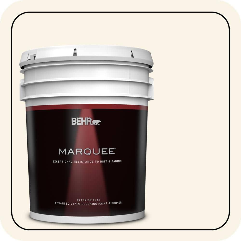 BEHR MARQUEE 5 gal. #W-D-200 Pot of Cream Flat Exterior Paint & Primer