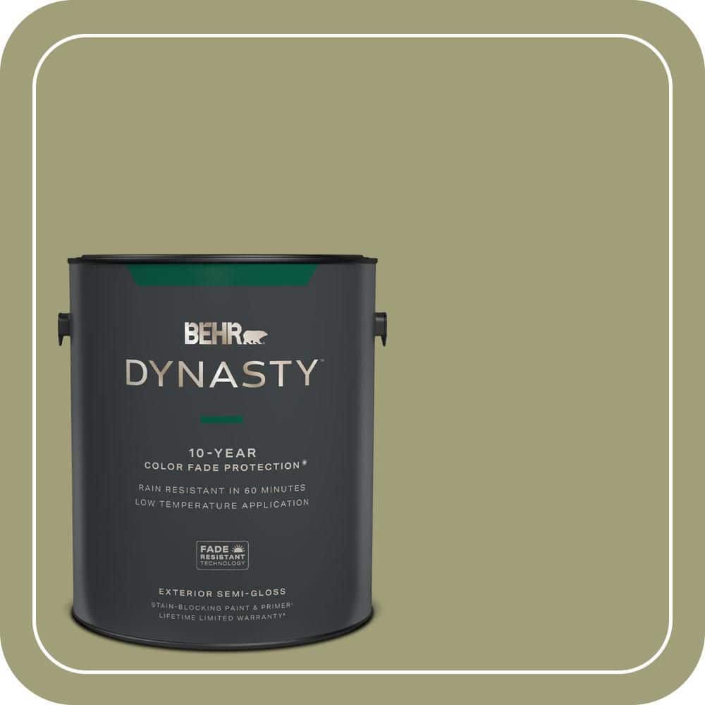 BEHR DYNASTY 1 gal. #MQ6-57 Bermuda Grass Semi-Gloss Enamel Exterior Stain-Blocking Paint & Primer