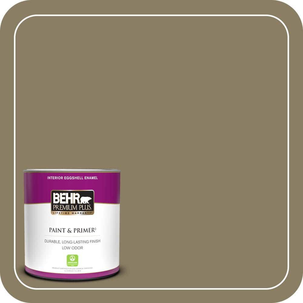 BEHR PREMIUM PLUS 1 qt. #N330-6 Lagoon Moss Eggshell Enamel Low Odor Interior Paint & Primer