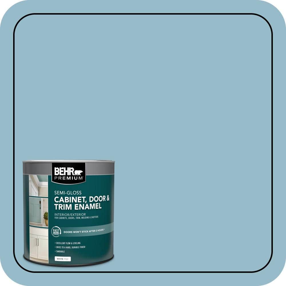 BEHR PREMIUM 1 qt. #S480-3 Sydney Harbour Semi-Gloss Enamel Interior/Exterior Cabinet, Door & Trim Paint
