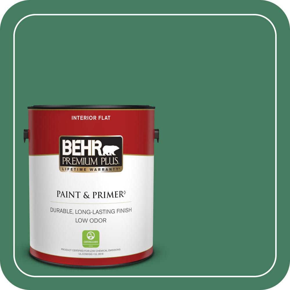 BEHR PREMIUM PLUS 1 gal. #470D-6 Greenbelt Flat Low Odor Interior Paint & Primer