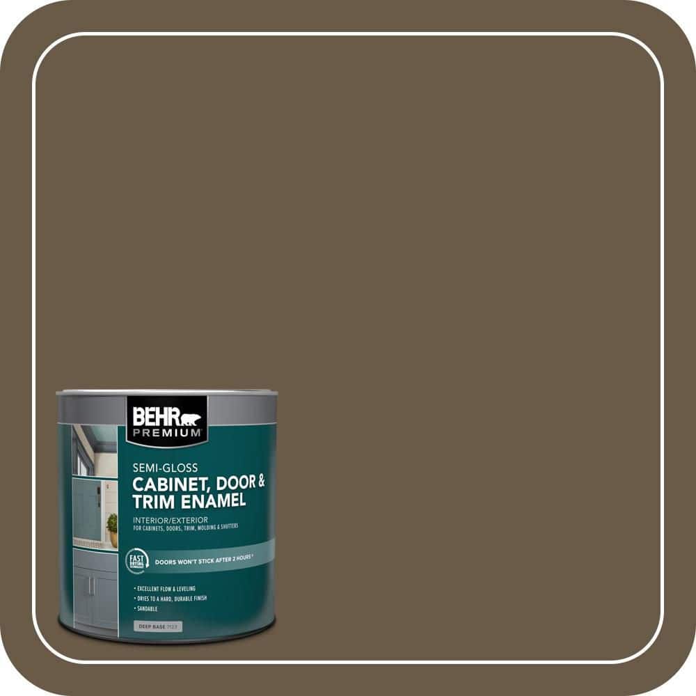 BEHR PREMIUM 1 qt. #PPU7-25 Clove Brown Semi-Gloss Enamel Interior/Exterior Cabinet, Door & Trim Paint