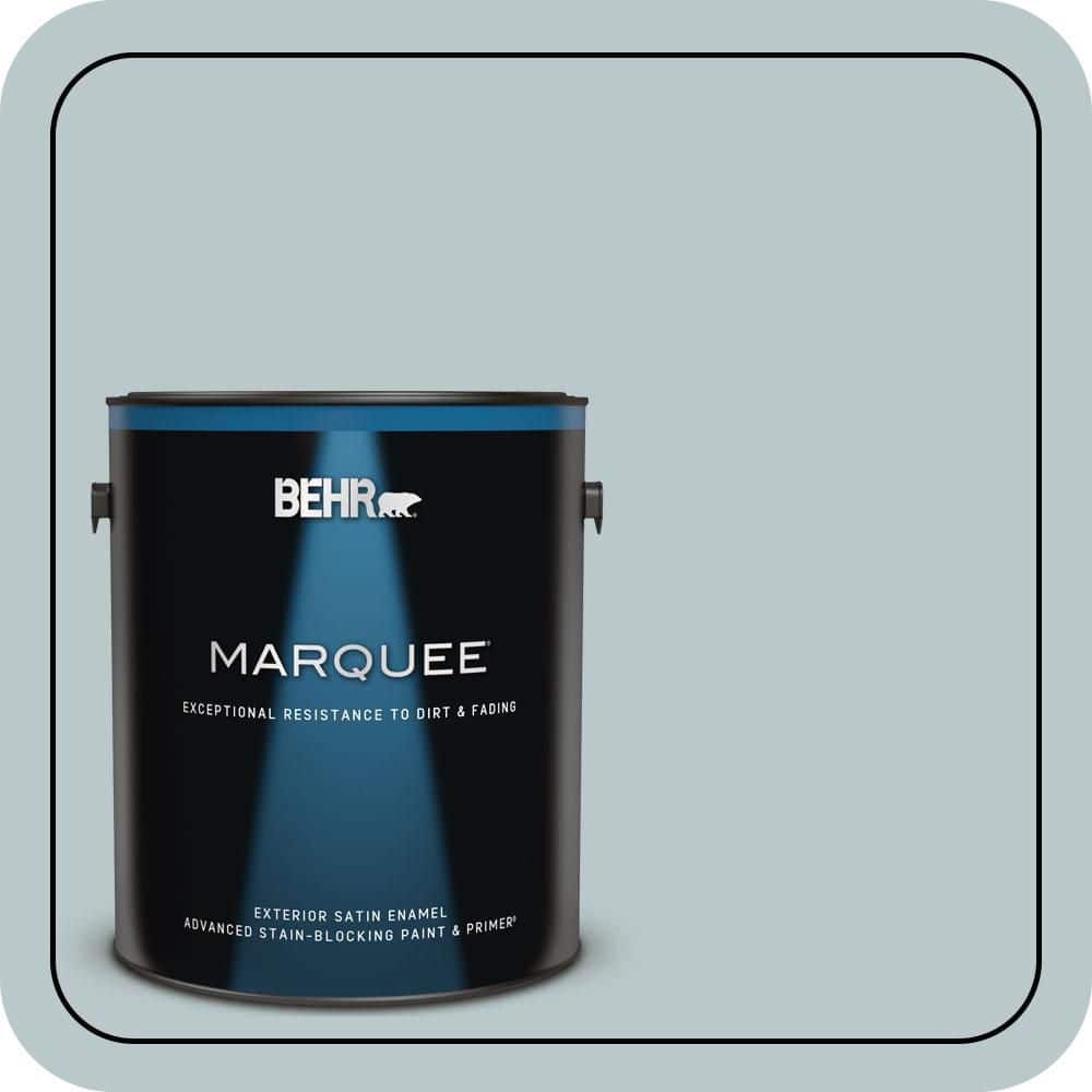 BEHR MARQUEE 1 Gal. #N470-2A Dusted Blue Satin Enamel Exterior Paint and Primer