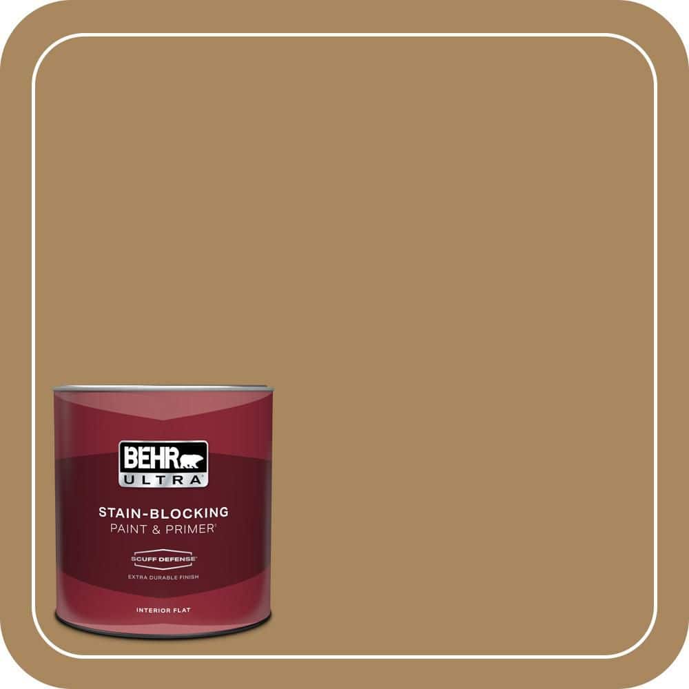 BEHR ULTRA 1 qt. #N290-6 Trinket Gold Extra Durable Flat Interior Paint & Primer