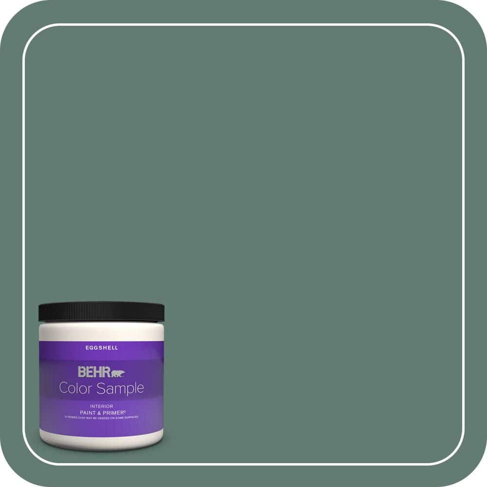 BEHR PREMIUM PLUS 8 oz. #S430-6 Forest Edge Eggshell Enamel Interior Paint & Primer Color Sample