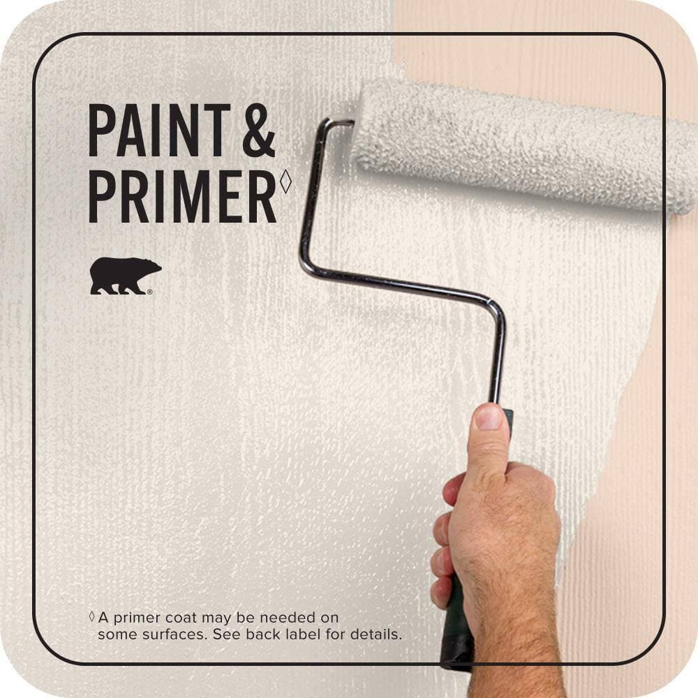 BEHR PREMIUM PLUS 1 gal. #PWN-25 Champagne Flute Flat Exterior Paint & Primer (3)