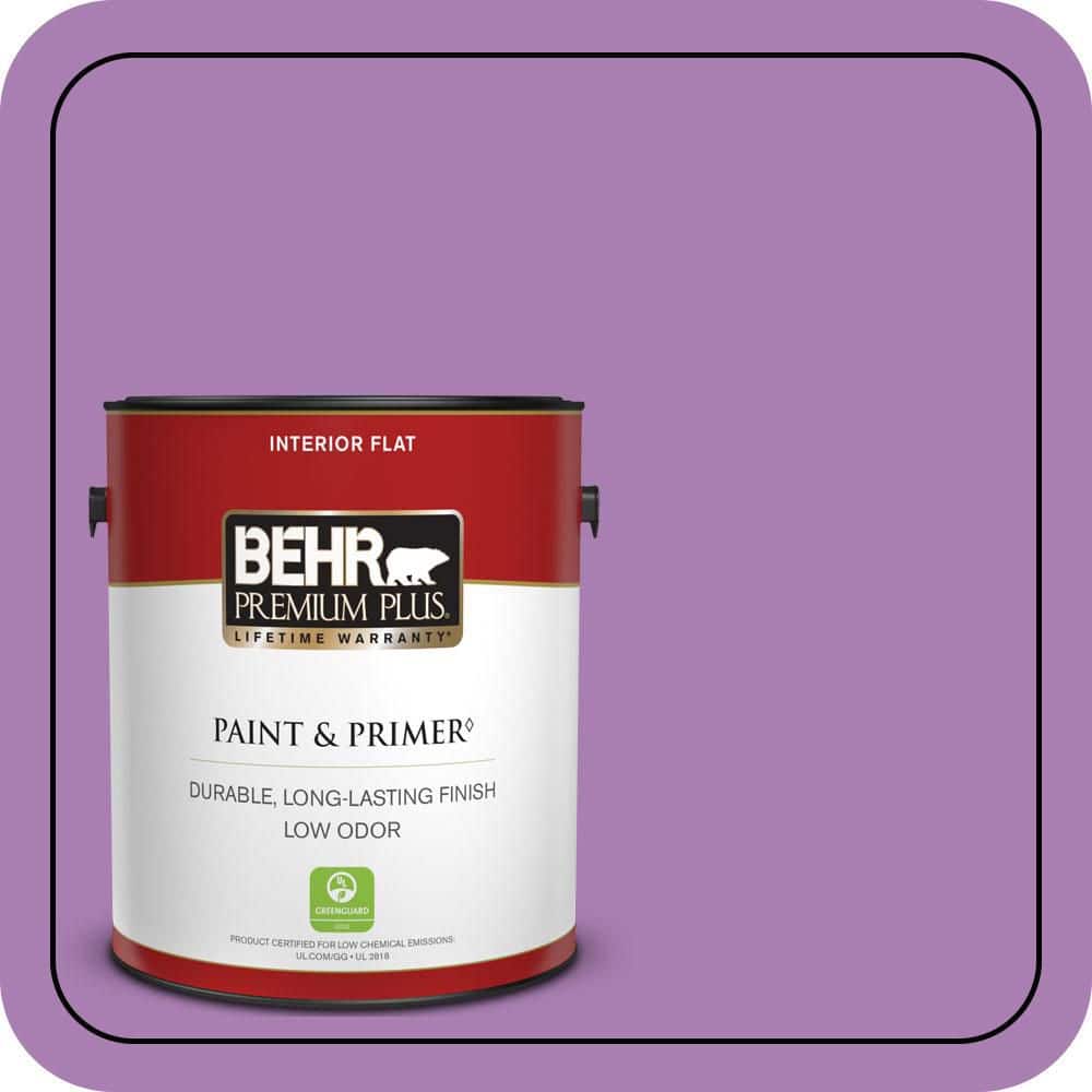 BEHR PREMIUM PLUS 1 gal. #P100-5 I Heart Potion Flat Low Odor Interior Paint & Primer (1)