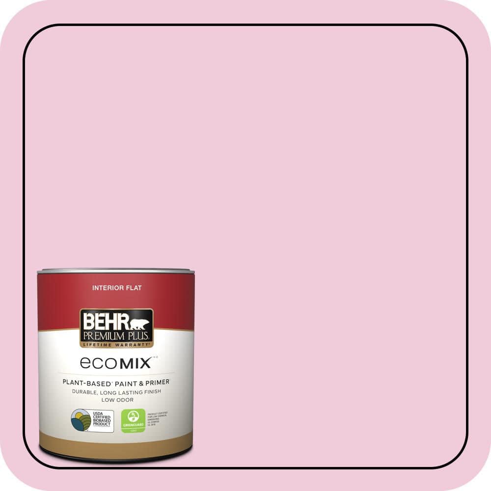 BEHR PREMIUM PLUS 1 qt. #P130-1 Piggy Bank Flat EcoMix Plant-Based Interior Paint & Primer (1)