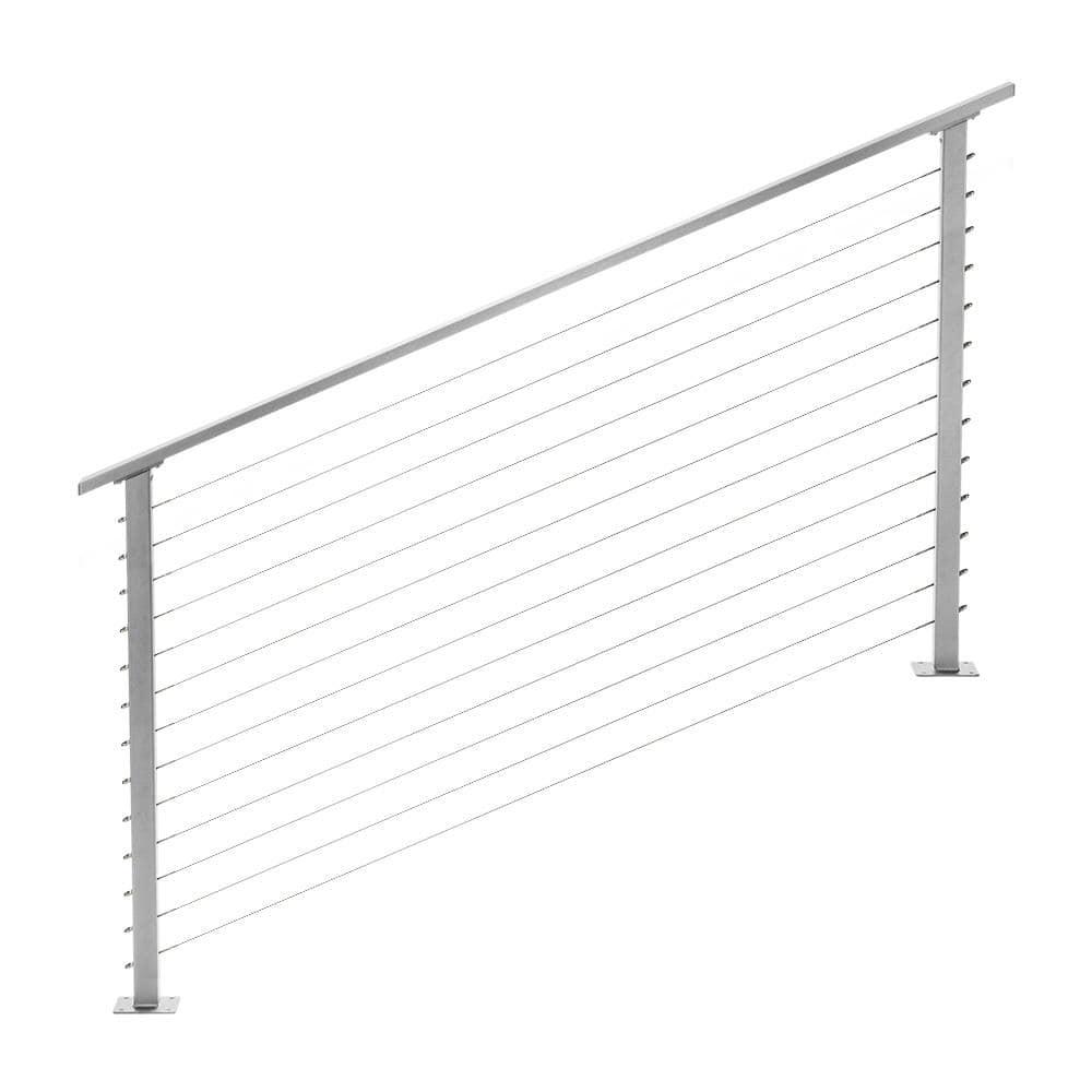 CityPost 6 ft. Stair Cable Railing, 42 in. Base Mount, Grey (1)