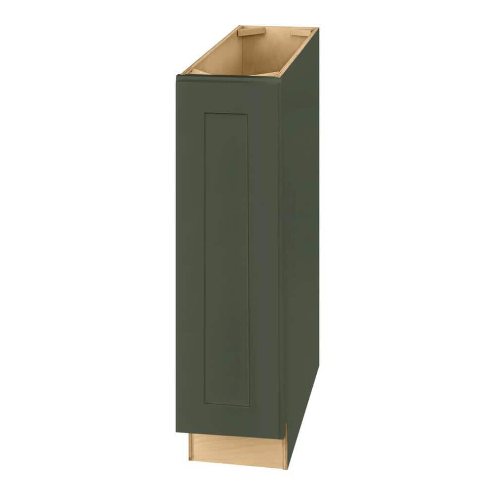 Hampton Bay Avondale 9 in. W x 24 in. D x 34.5 in. H Ready to Assemble Plywood Shaker Base Kitchen Cabinet in Fern Green