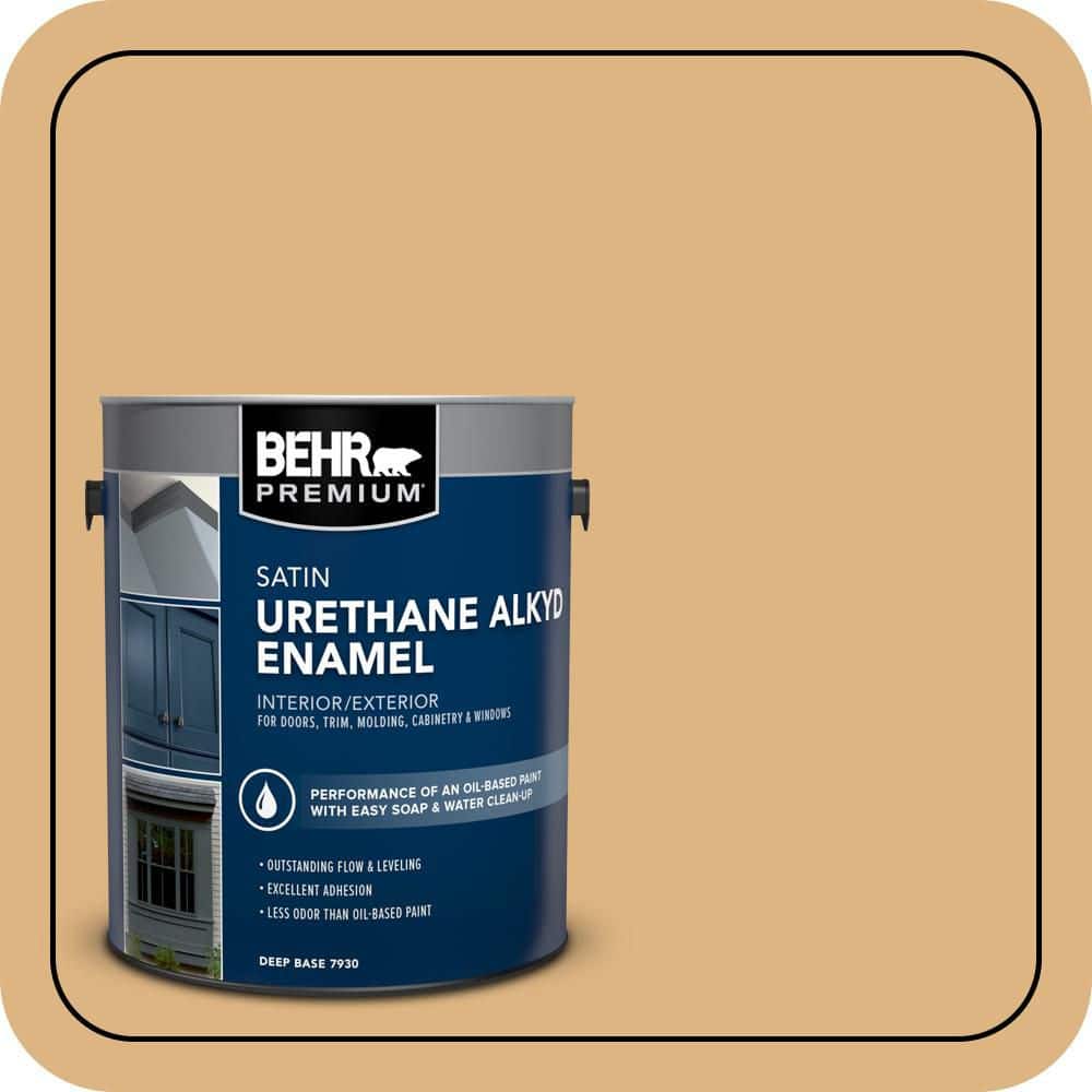 BEHR PREMIUM 1 gal. Home Decorators Collection #HDC-CL-18 Cellini Gold Urethane Alkyd Satin Enamel Interior/Exterior Paint