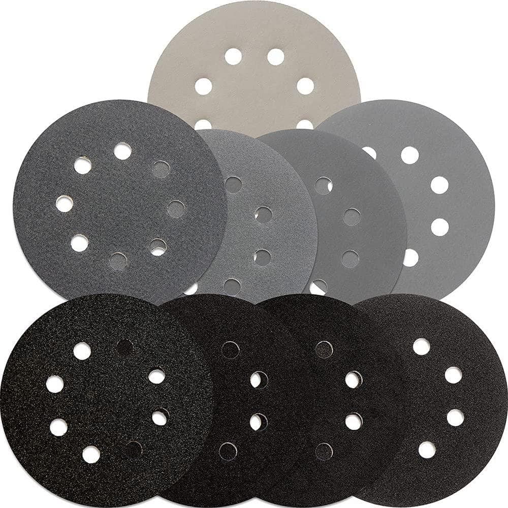 LAIFUCAM 5 in. Wet Dry Sanding Discs with Silicon Carbide Abrasive Assorted 80-3000 Grits and Tack Cloth 54 -pieces (1)
