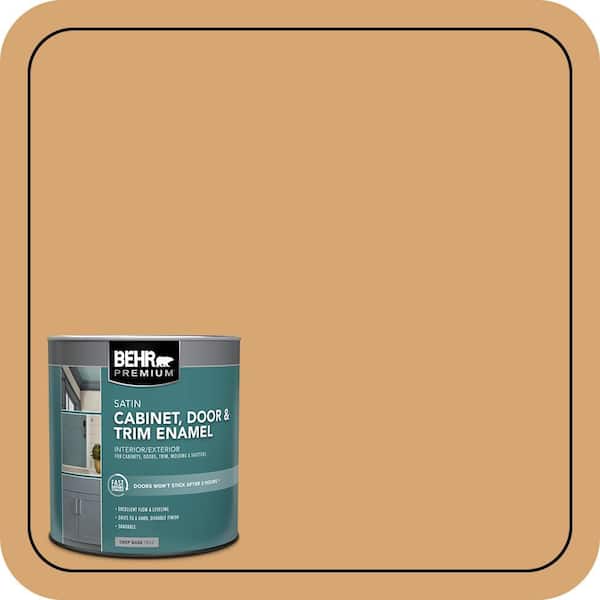 BEHR PREMIUM 1 qt. #M250-4 Cake Spice Satin Enamel Interior/Exterior Cabinet, Door & Trim Paint (2)