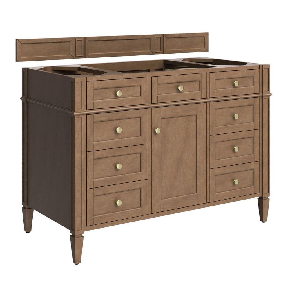 James Martin Vanities Brittany 47.8 in. W x 22.9 in. D x 32.6 in. H Single Bath Vanity Cabinet without Top in Pecan (1)