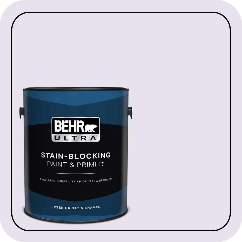 BEHR ULTRA 1 gal. #640A-1 Soft Iris Satin Enamel Exterior Paint & Primer