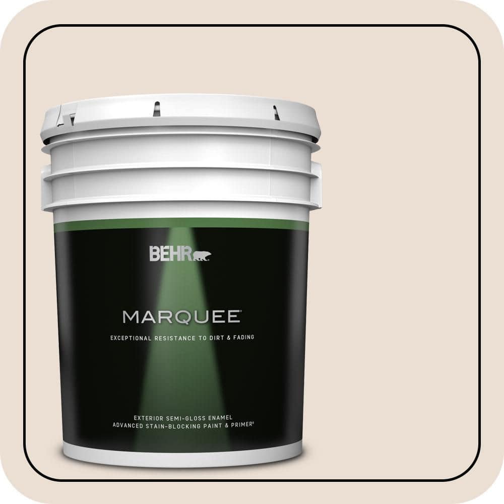 BEHR MARQUEE 5 gal. #700C-2 Malted Milk Semi-Gloss Enamel Exterior Paint & Primer