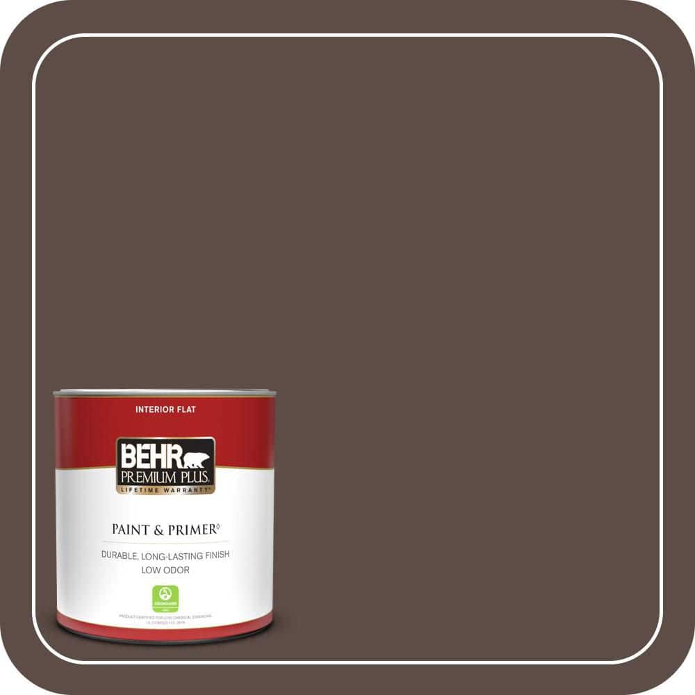 BEHR PREMIUM PLUS 1 qt. #MQ2-35 Cabin in the Woods Flat Low Odor Interior Paint & Primer