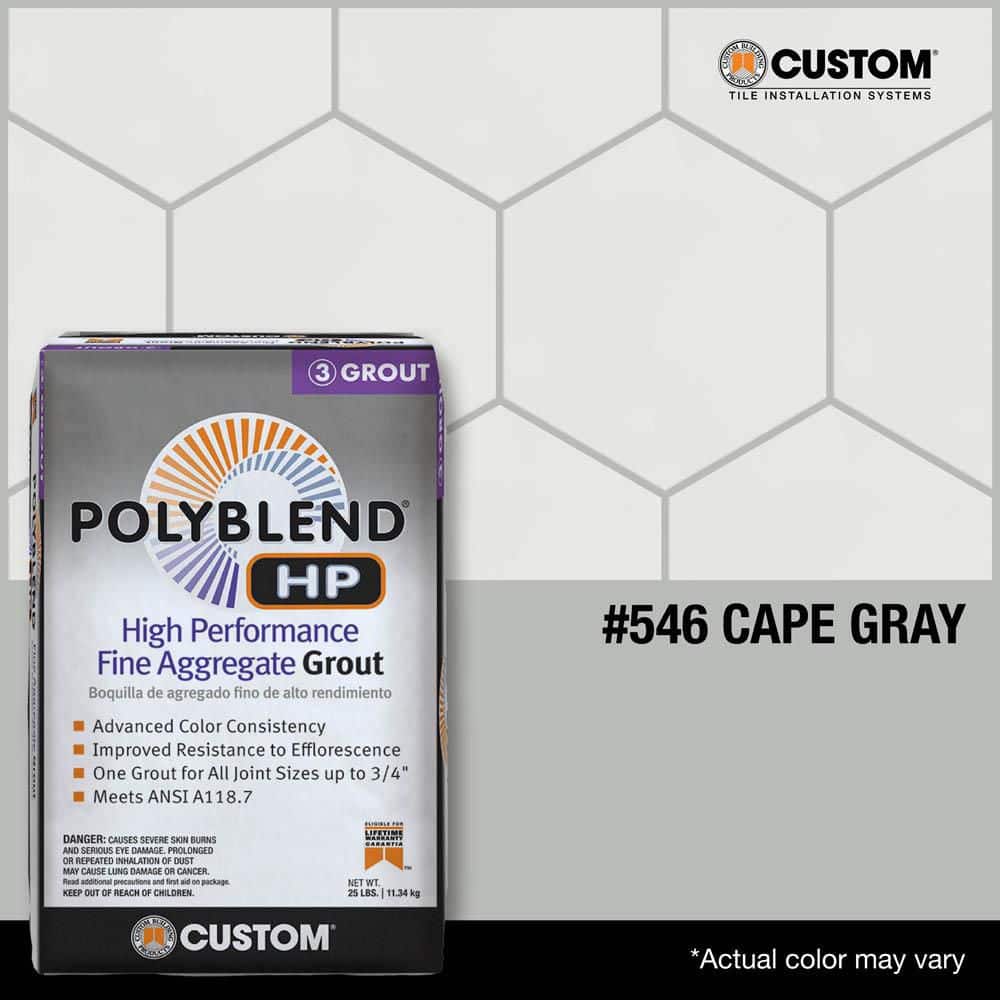 Custom Building Products Polyblend HP #546 Cape Gray 25 lbs. High Performance Fine Aggregate Grout (3)