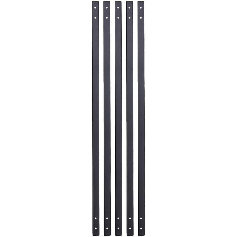 Precision 32-1/4 in. x .75 in. Black Pearl Matte Galvanized Steel Contemporary Baluster (5-Pack)