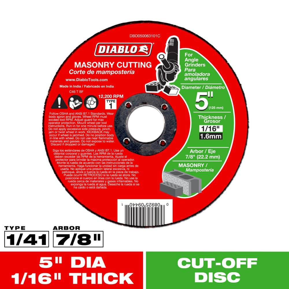 DIABLO 5 in. x 1/16 in. x 7/8 in. Masonry Cutting Disc (1)