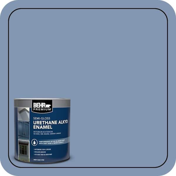 BEHR PREMIUM 1 qt. #S530-4 Jet Set Semi-Gloss Enamel Urethane Alkyd Interior/Exterior Paint (2)