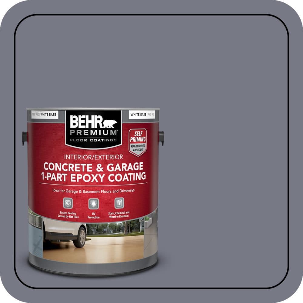 BEHR PREMIUM 1 gal. #N540-5 Infamous Self-Priming 1-Part Epoxy Satin Interior/Exterior Concrete and Garage Floor Paint