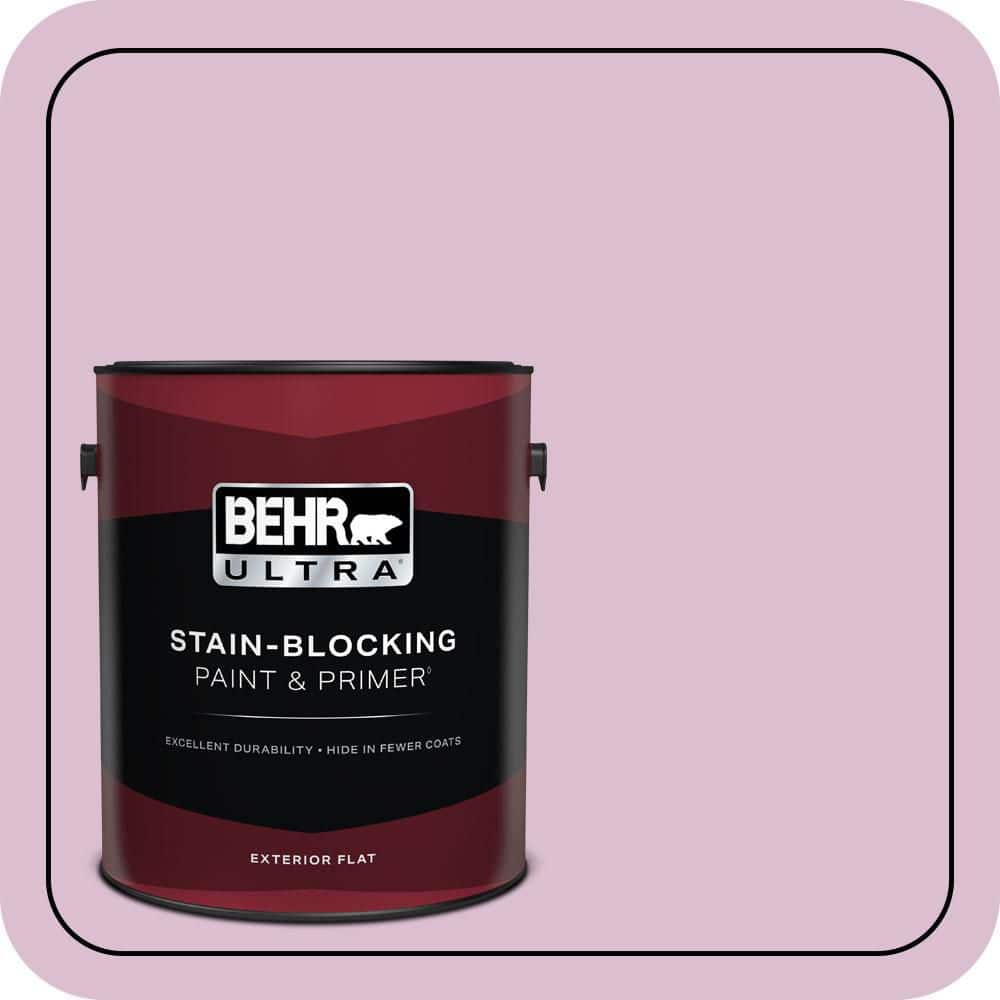 BEHR ULTRA 1 gal. #690C-3 Delicate Bloom Flat Exterior Paint & Primer