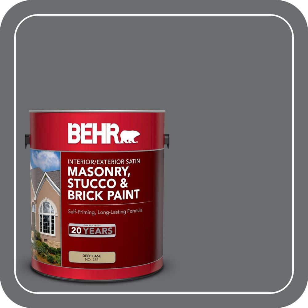 BEHR 1 gal. #770F-5 Dark Ash Satin Interior/Exterior Masonry, Stucco and Brick Paint