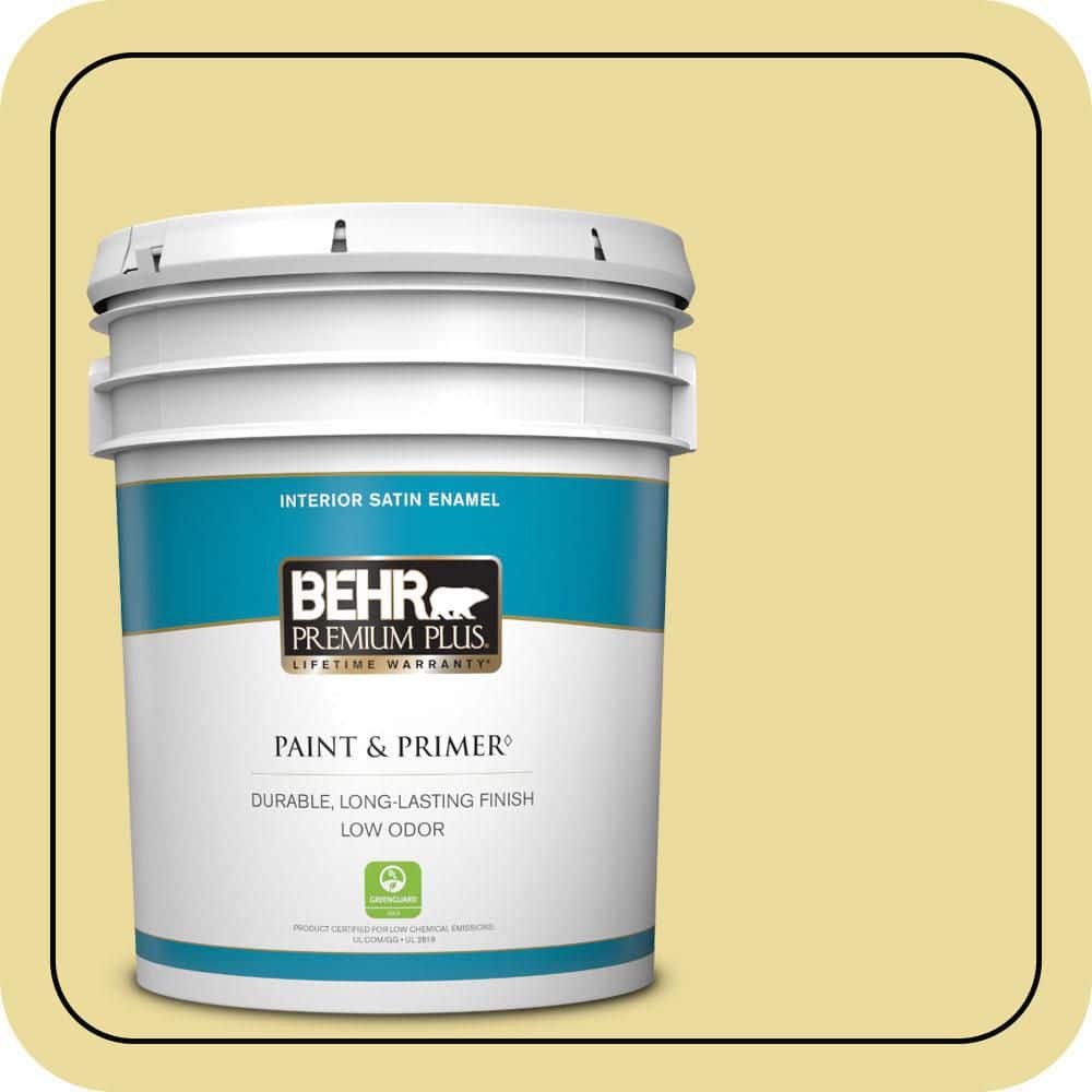 BEHR PREMIUM PLUS 5 gal. #P330-3A Flourish Satin Enamel Low Odor Interior Paint & Primer