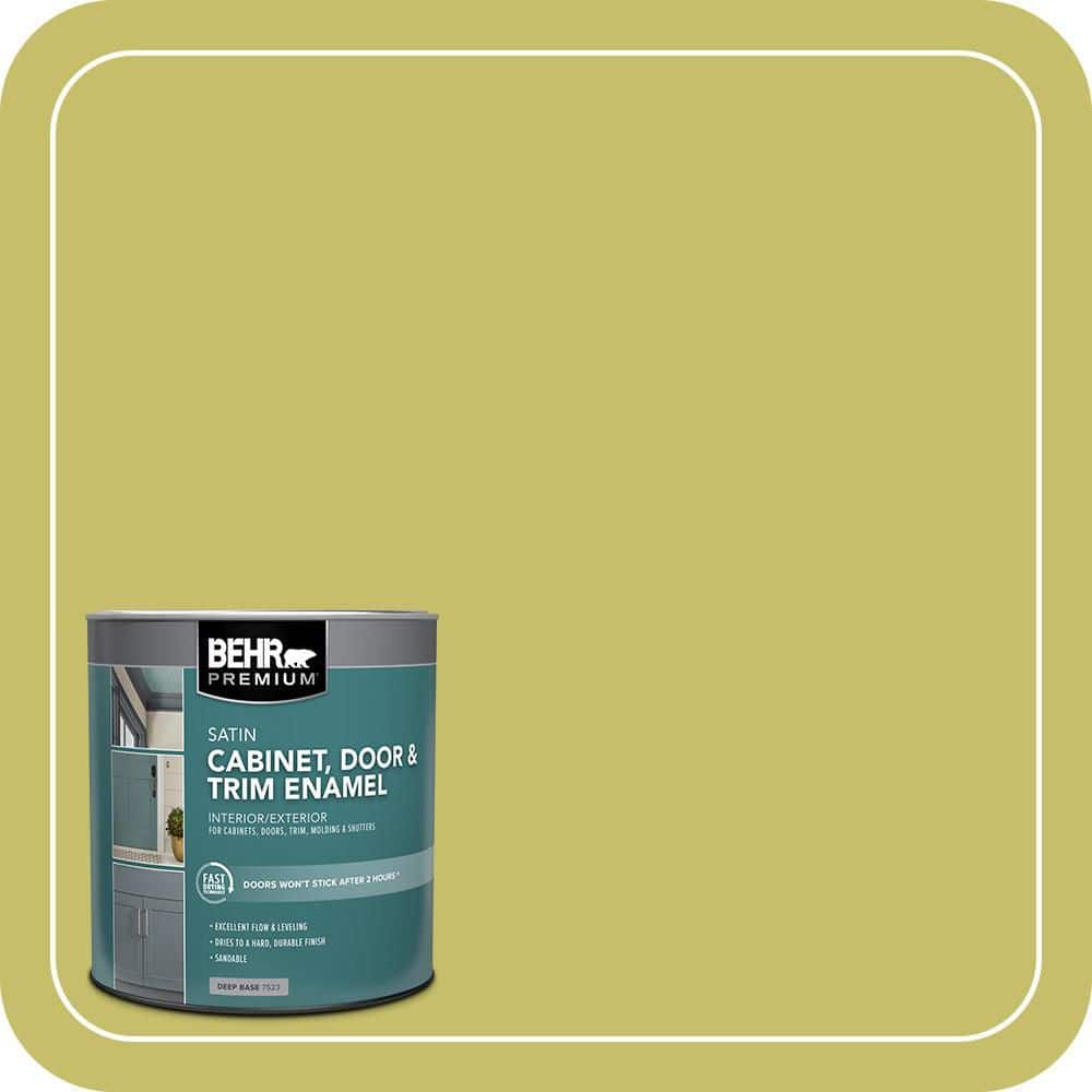BEHR PREMIUM 1 qt. #P350-5 Go Go Lime Satin Enamel Interior/Exterior Cabinet, Door & Trim Paint