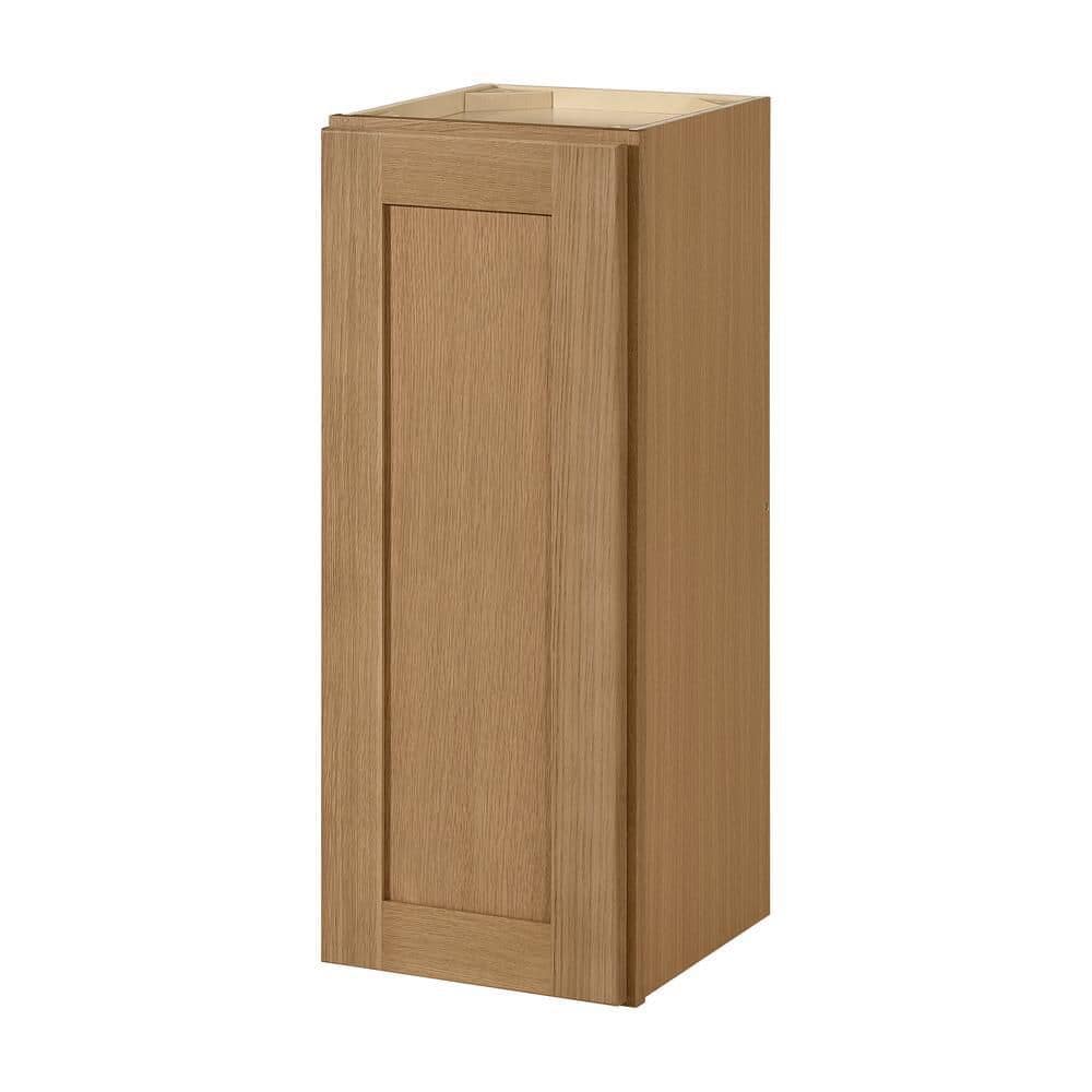 Hampton Bay Avondale 12 in. W x 12 in. D x 30 in. H Ready to Assemble Plywood Shaker Wall Kitchen Cabinet in White Oak
