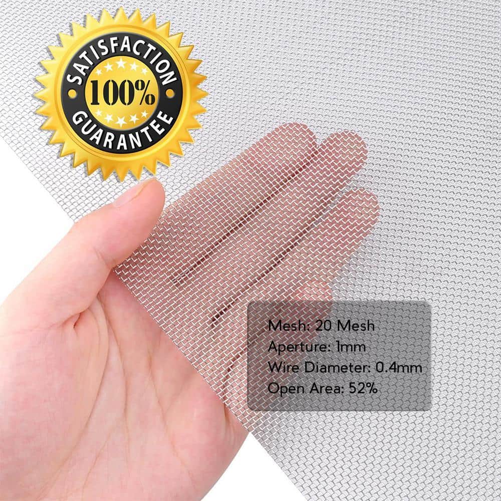 Angel Sar 0.983 ft. x 0.683 ft. Stainless Steel Woven Wire Mesh Never Rust, Welded Wire 1 mm Hole 20 Mesh Easy to Cut (4-Pack) (2)