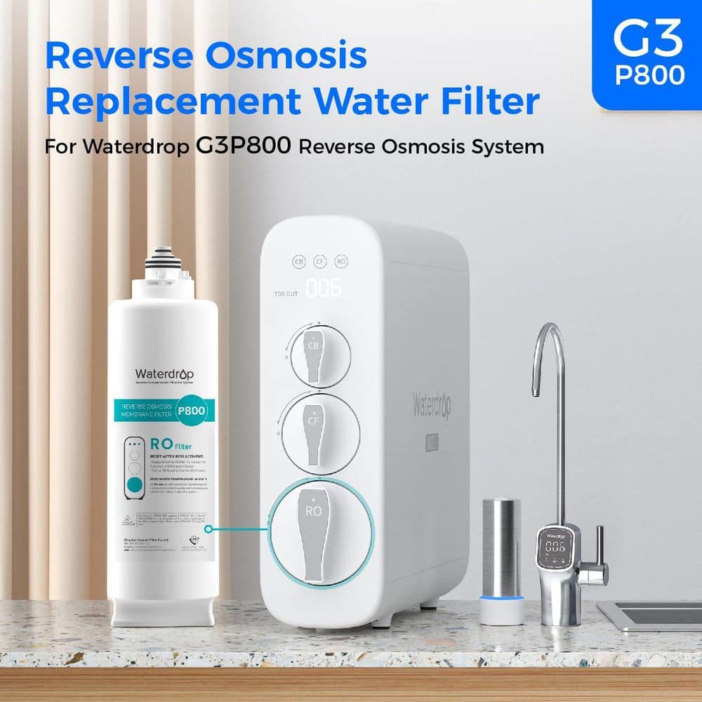 Waterdrop Replacement Water Filter Cartridge for WD-G3P800 Reverse Osmosis System, 2-Year Lifetime (2)