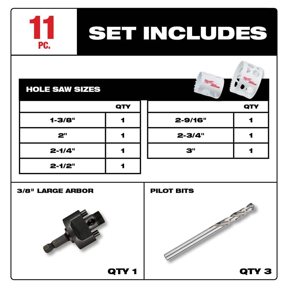 Milwaukee Hole Dozer General Purpose Bi-Metal Hole Saw Set with SWITCHBLADE Plumbers Selfeed Bits Set (16-Piece) (2)