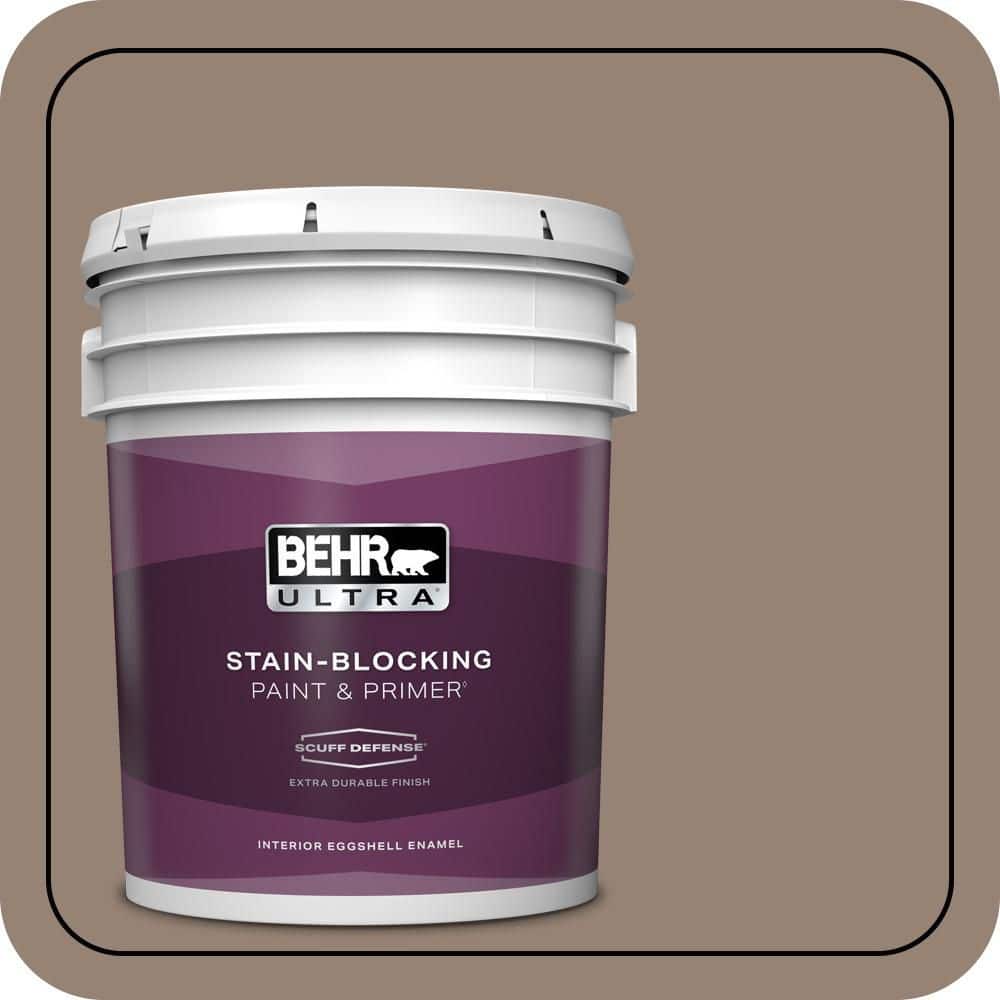 BEHR ULTRA 5 gal. #N230-5 Dry Brown Extra Durable Eggshell Enamel Interior Paint & Primer