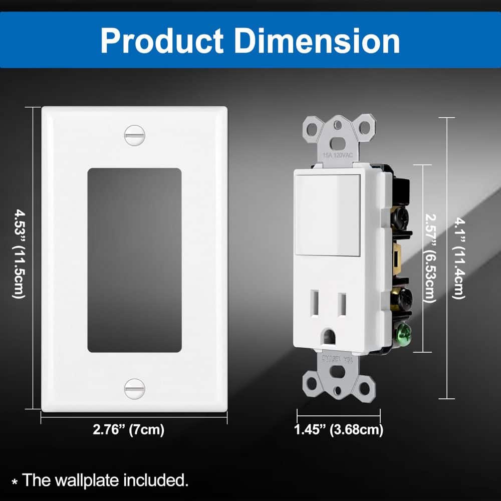 BeamBox 15A/120V Combination Rocker Light Switch White 10-Pack (2)