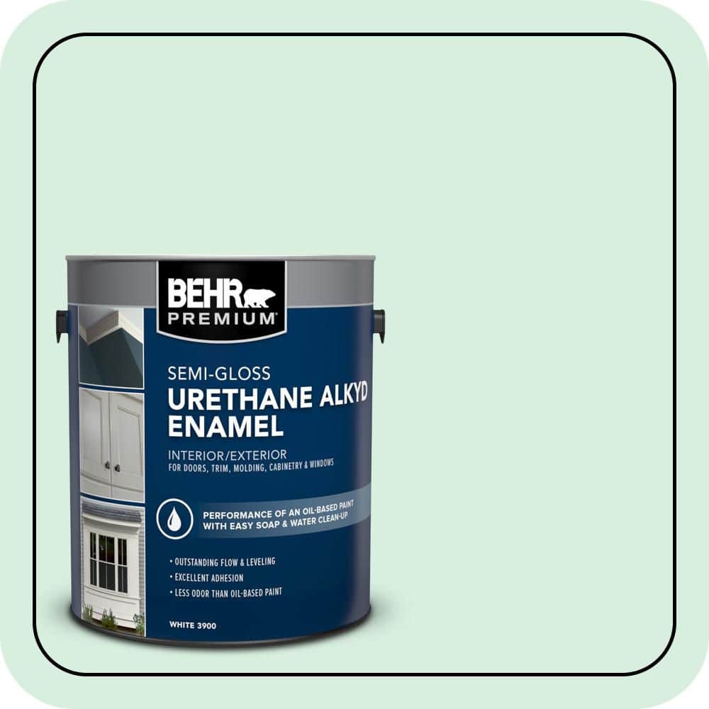 BEHR PREMIUM 1 gal. #P410-1 Pondscape Urethane Alkyd Semi-Gloss Enamel Interior/Exterior Paint
