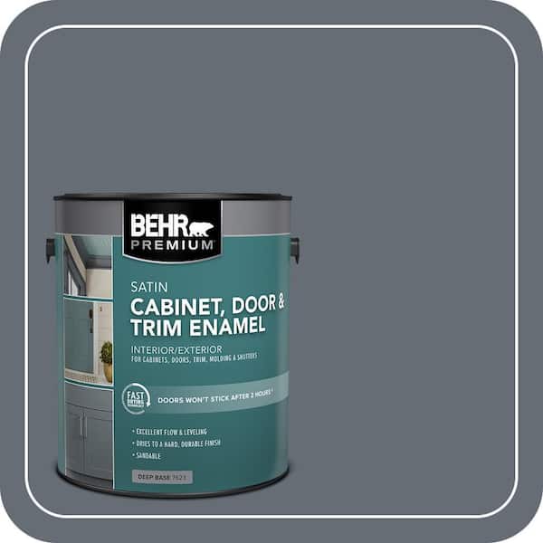 BEHR PREMIUM 1 gal. #PPU26-22 Summer Storm Satin Enamel Interior/Exterior Cabinet, Door & Trim Paint (2)