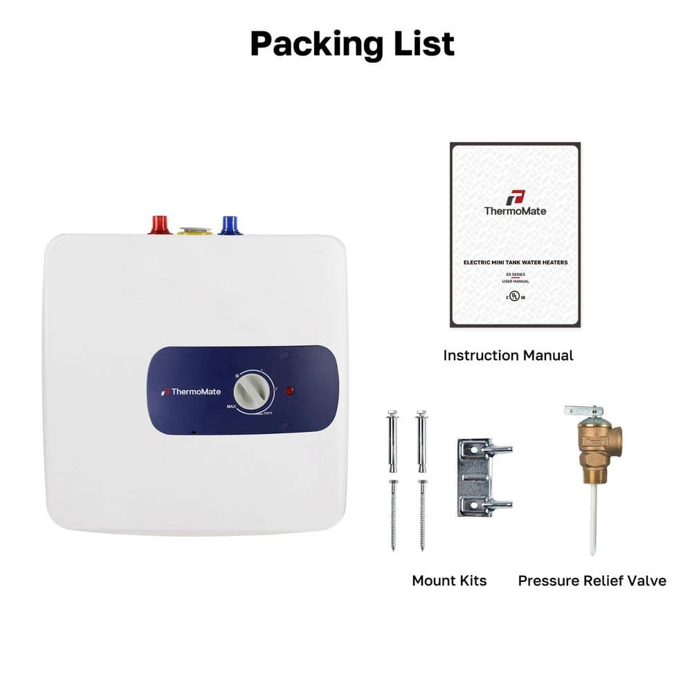 thermomate Mini Tank 5 Gal. Compact Element Point of Use Electric Water Heater with 3-Year Warranty (3)